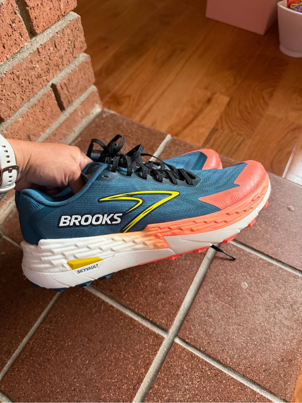 Brooks men's Sneakers - Teal, Coral & Yellow Accents